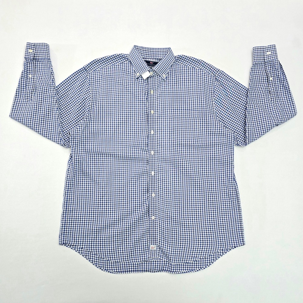 Vineyard Vines Mens XL Classic Fit‎ Murray Shirt Blue Gingham Button Down 1W1303